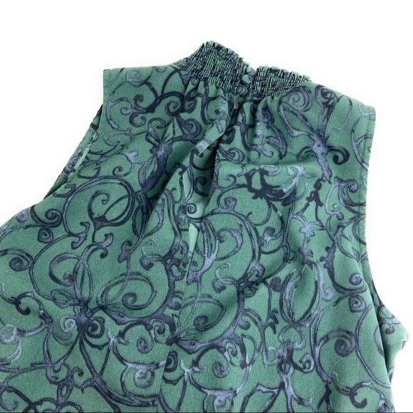 NWT 1State Modern Scrolls Sleeveless Shift Dress High Neck Halter Green - Picture 7 of 8